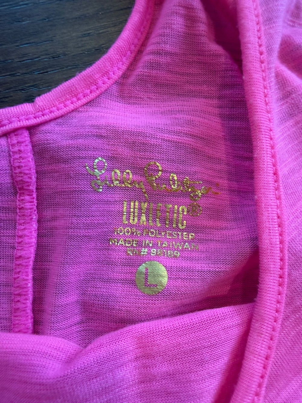 Lilly Pulitzer Racerback Lucletic Tank Top Bright Pink Medium - C40-021 - Picture 2 of 5